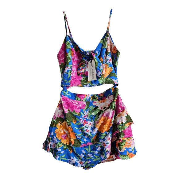 Band of Gypsies Other - Lottie & Holly B.O.G. Collective Women S Top & Skort Set Tropical Floral NEW NWT